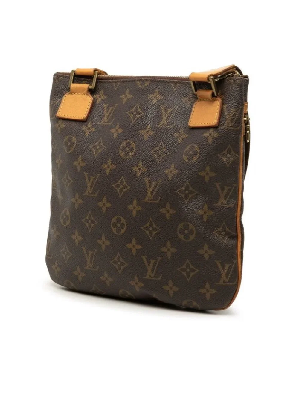 Louis Vuitton Monogram Pochette Bosphore Crossbody Shoulder Bag Brown Leather